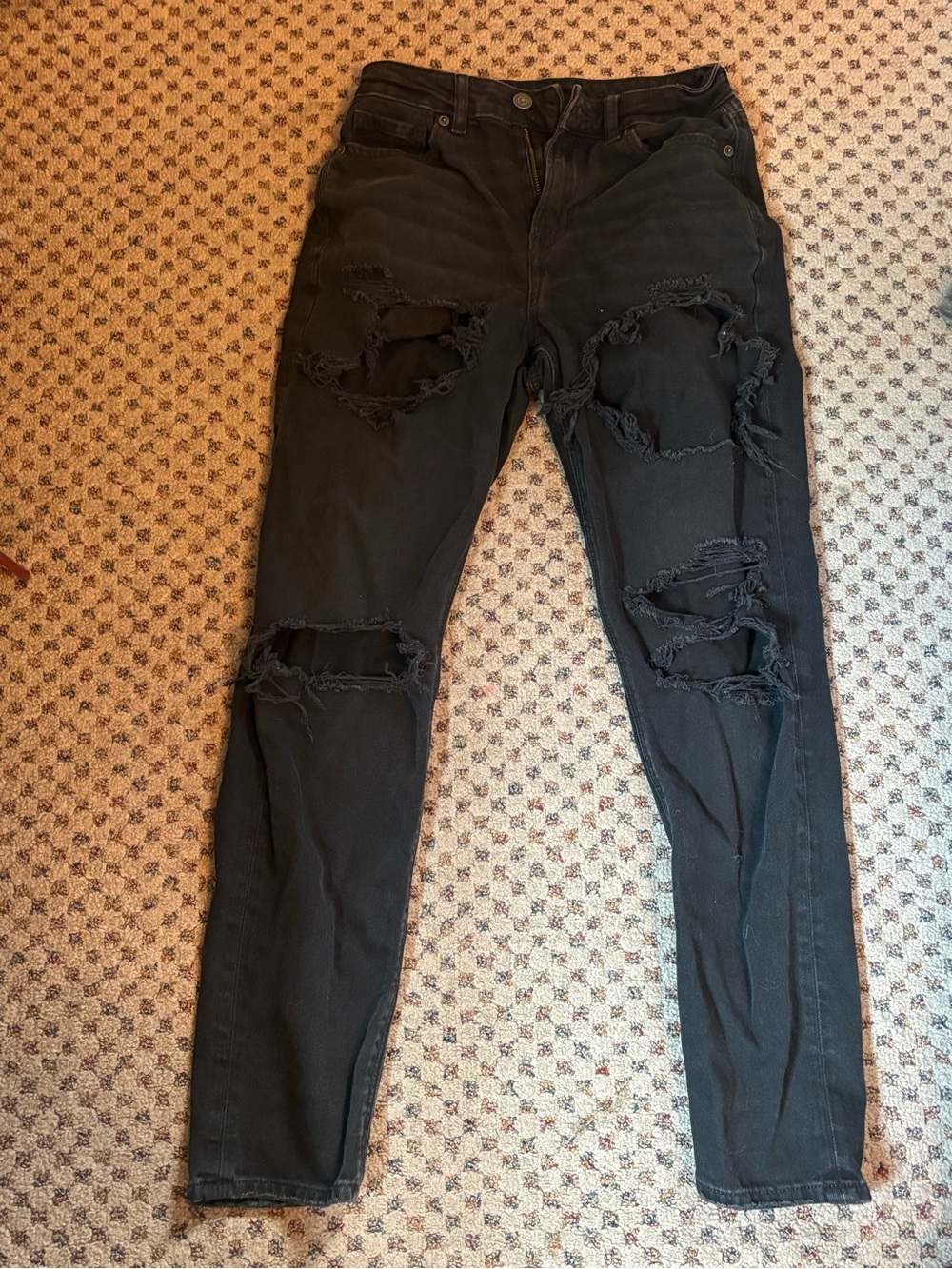 American Eagle Outfitters Black Ripped Skinny Jeans